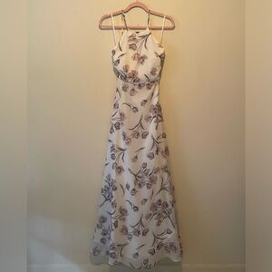 Lulus Adventure Seeker Y2K Cream/Blush Elegant Formal Floral Maxi Dress. Size S